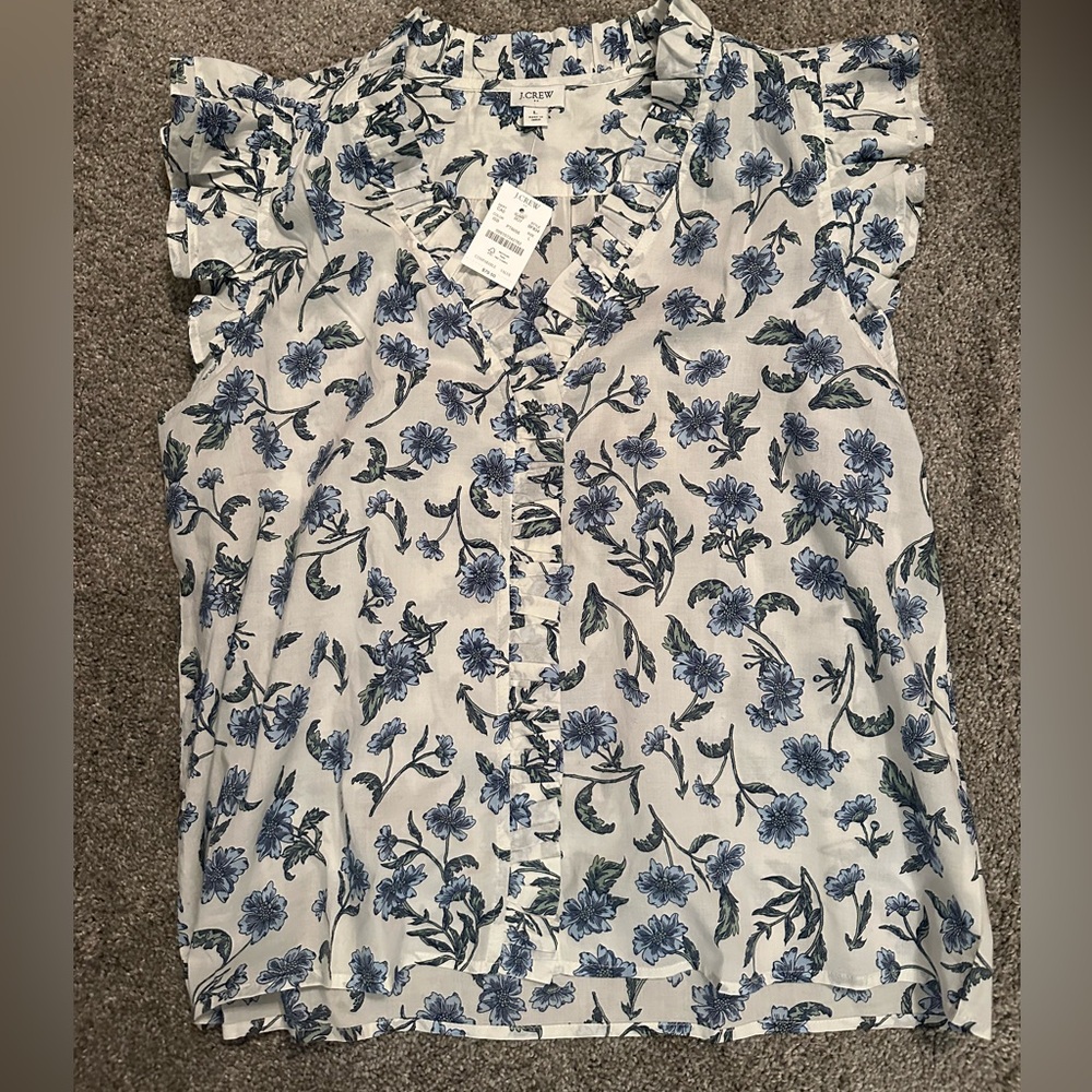 JCREW FACTORY Women’s Sleeveless Ruffle Top Size L